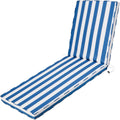 Outdoor Chaise Lounge Cushions 71x22x3 in Sky Blue+White Stripes