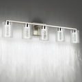 SineRise 5-Light Brushed Nickel Vanity Light with 3 Color Modes