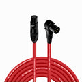 Balanced XLR Cable Female to Right Angle XLR Male - 50 ft Red - Pro