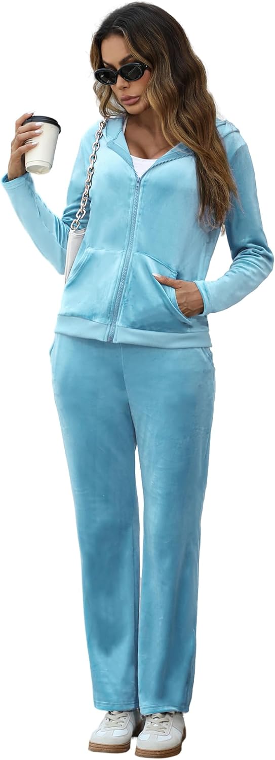 Velour Tracksuit Womens 2 Piece Outfits for Stylish Comfort