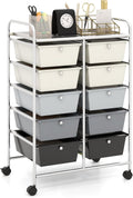 HAPPYGRILL 10-Drawer Rolling Storage Cart for Home and Office