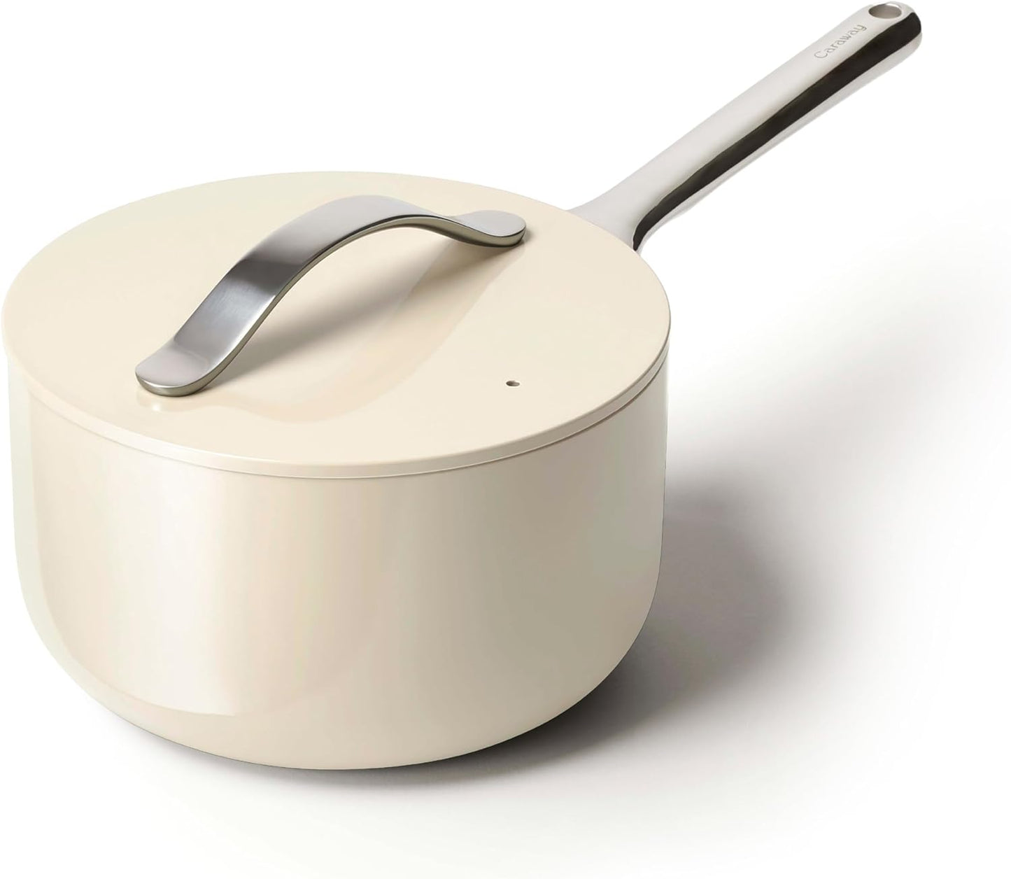 Caraway Nonstick Ceramic Sauce Pan - 3 Quart, Non Toxic & Safe