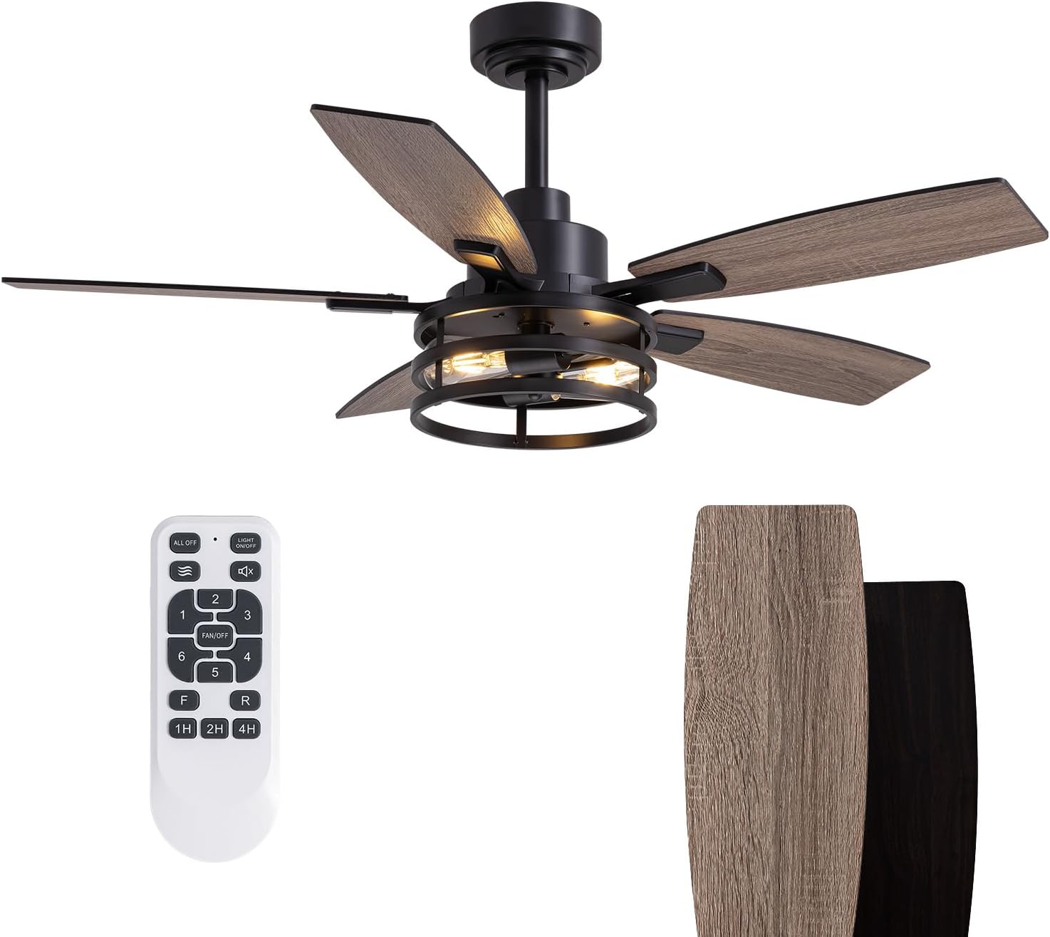Ceiling Fans with Lights and Remote Control for Bedroom Living Room