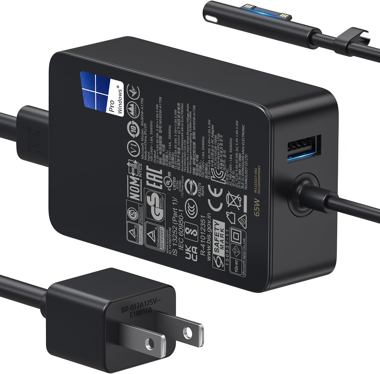 Microsoft Surface Charger 65W for Pro, Laptop, Book, Go Devices