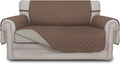 Reversible Loveseat Couch Cover for 2 Cushion Sofa - Brown/Beige