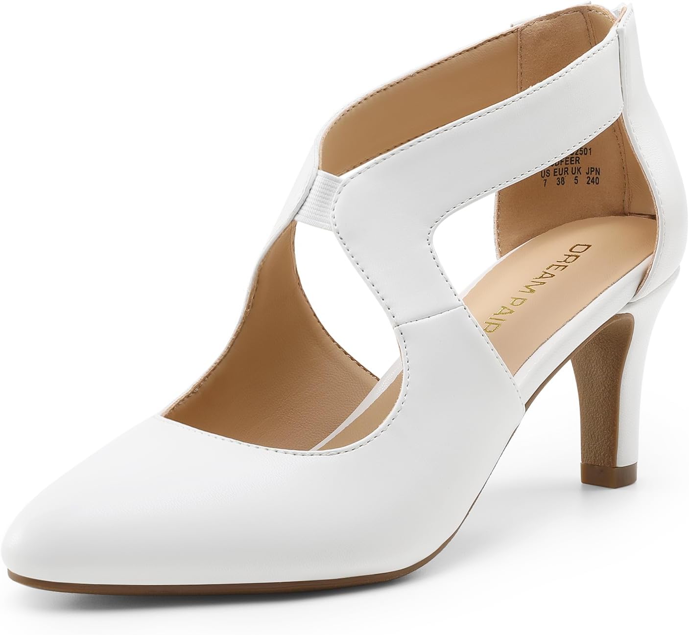 DREAM PAIRS Women's Elegant Closed Pointed Toe Kitten Heels