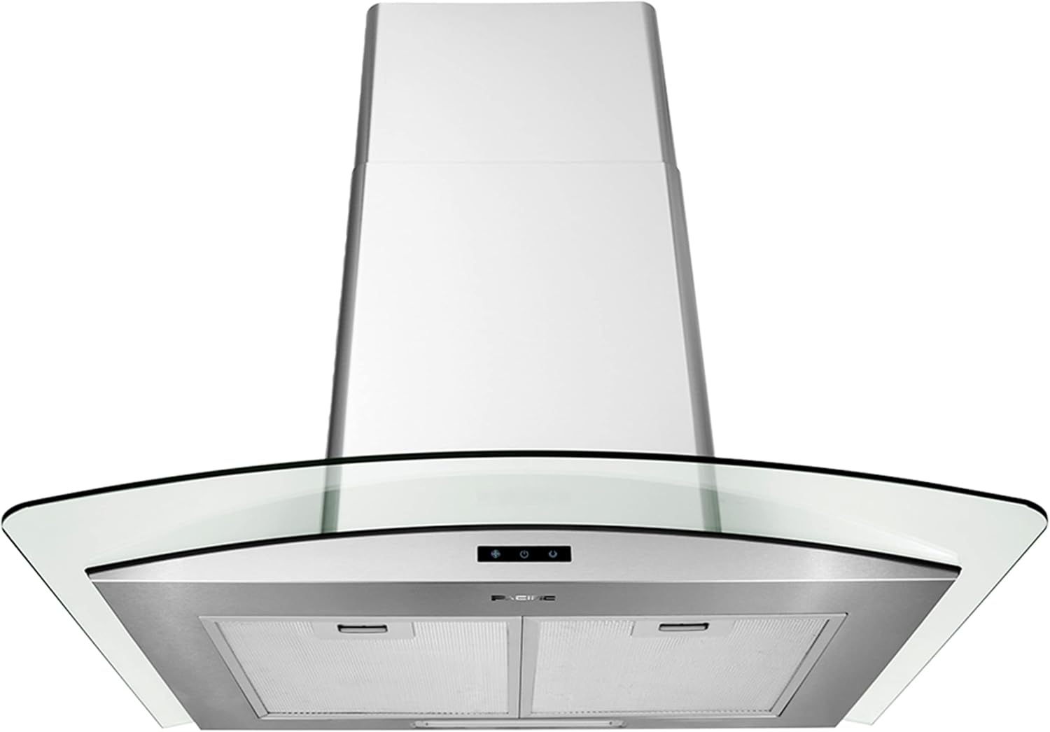 Pacific Economy Wall-mount Range Hood with Glass Chimney Design