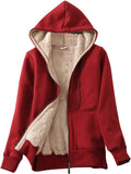 PUWEI Women's Winter Fleece Jacket with Hood - Thick Sherpa Lined
