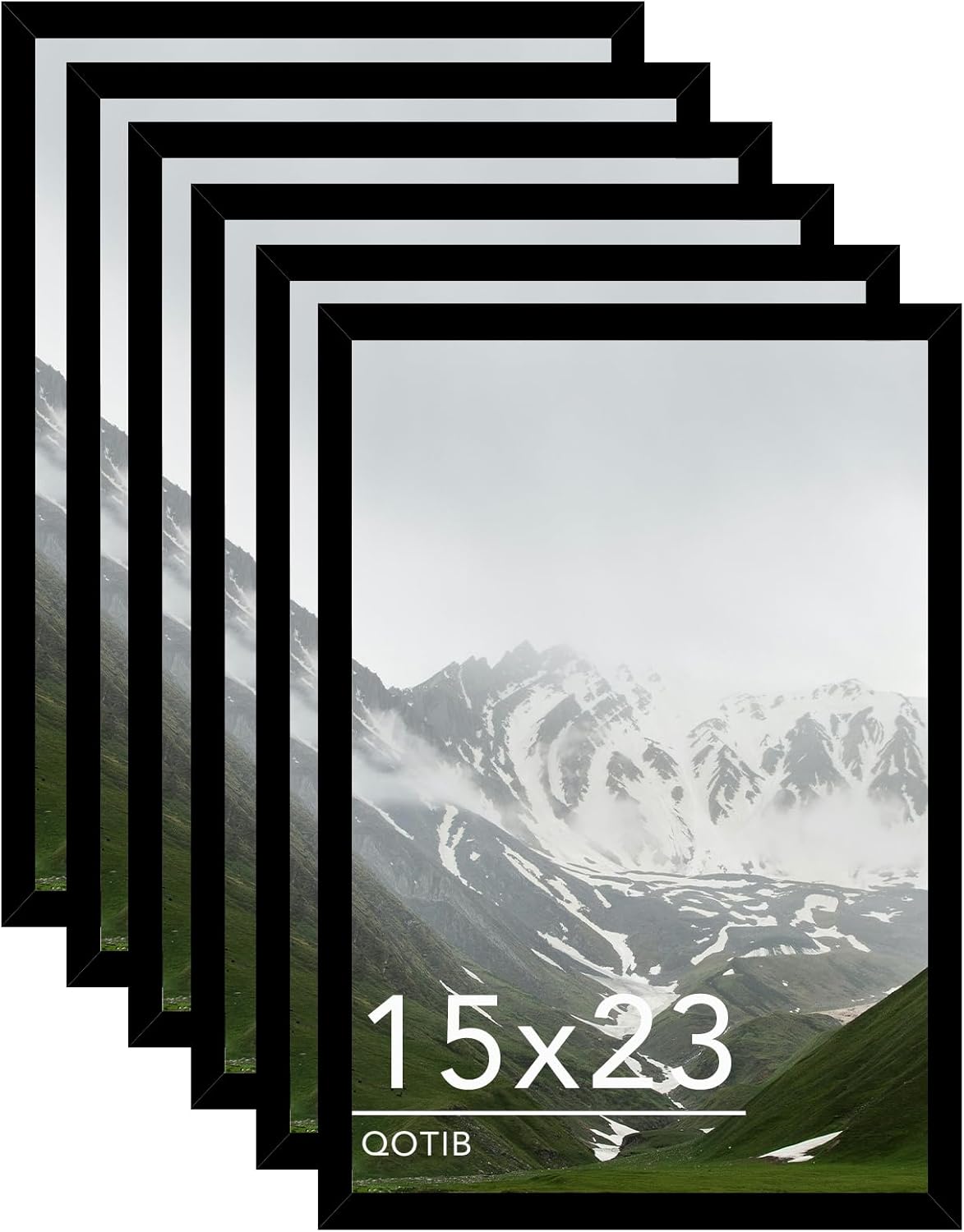 15x23 Picture Frame Set of 6 for Wall Mounting in Black
