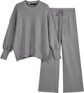 LILLUSORY Women 2 Piece Oversized Knit Sweatsuit - Cozy Everyday Set