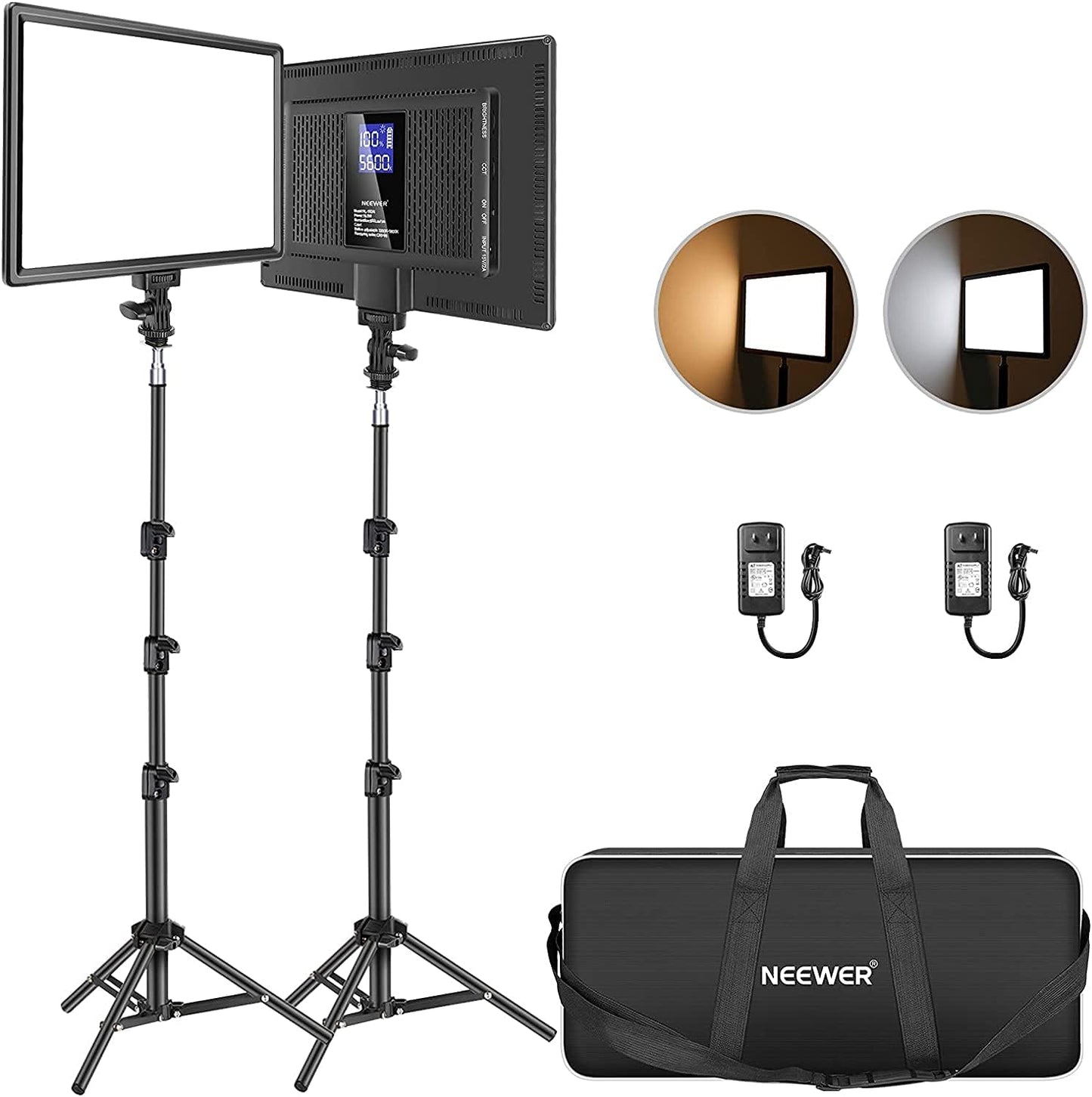 Neewer 13in LED Video Light Panel Kit for Streaming and Photography