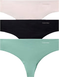 Calvin Klein Womens Invisibles Seamless Thong 3-Pack - Lightweight