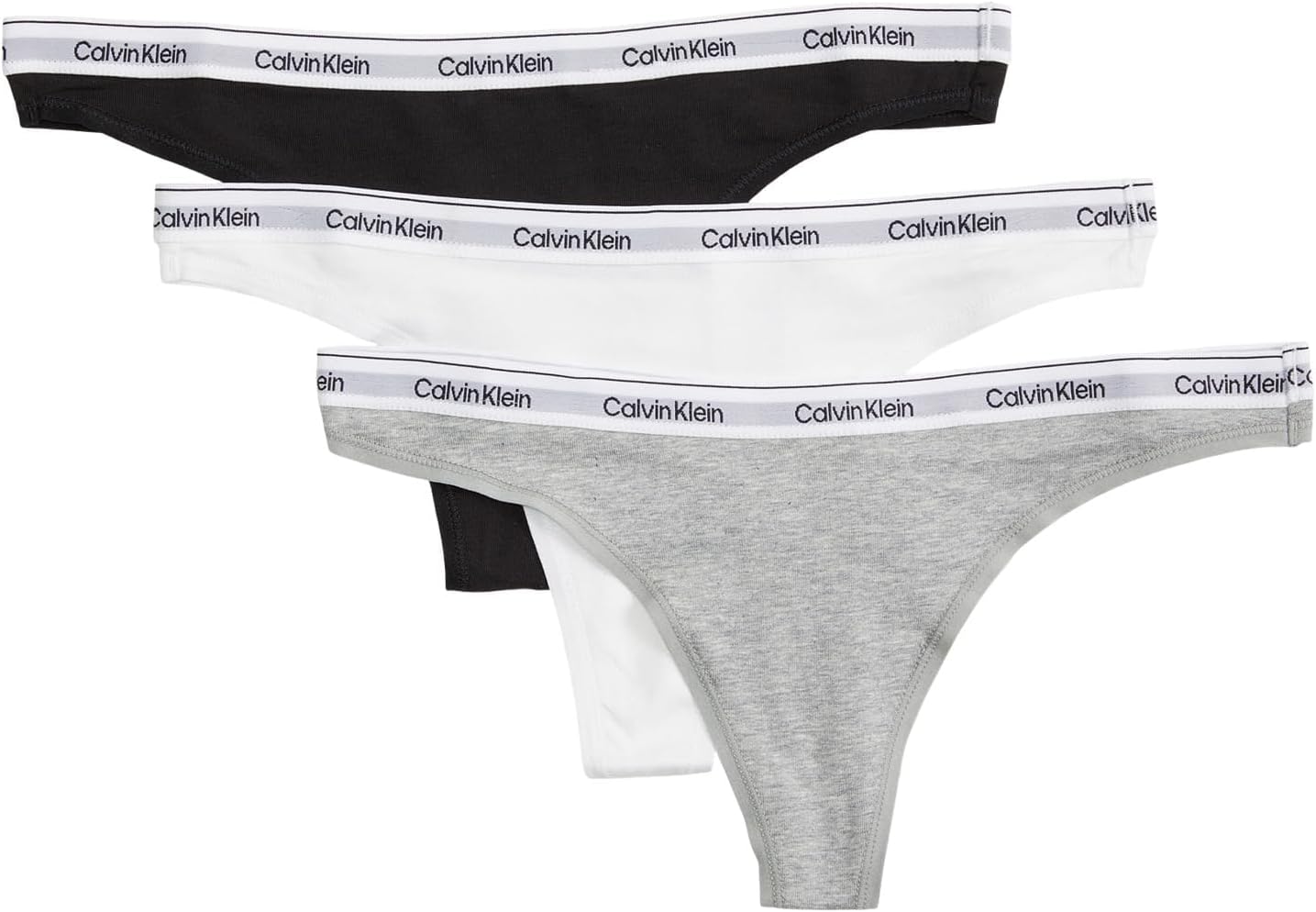 Calvin Klein Women's Modern Logo Thong 3-Pack for Comfort