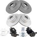 TRQ Front and Rear Performance Brake Pad & Rotor Kit - Ceramic Fit