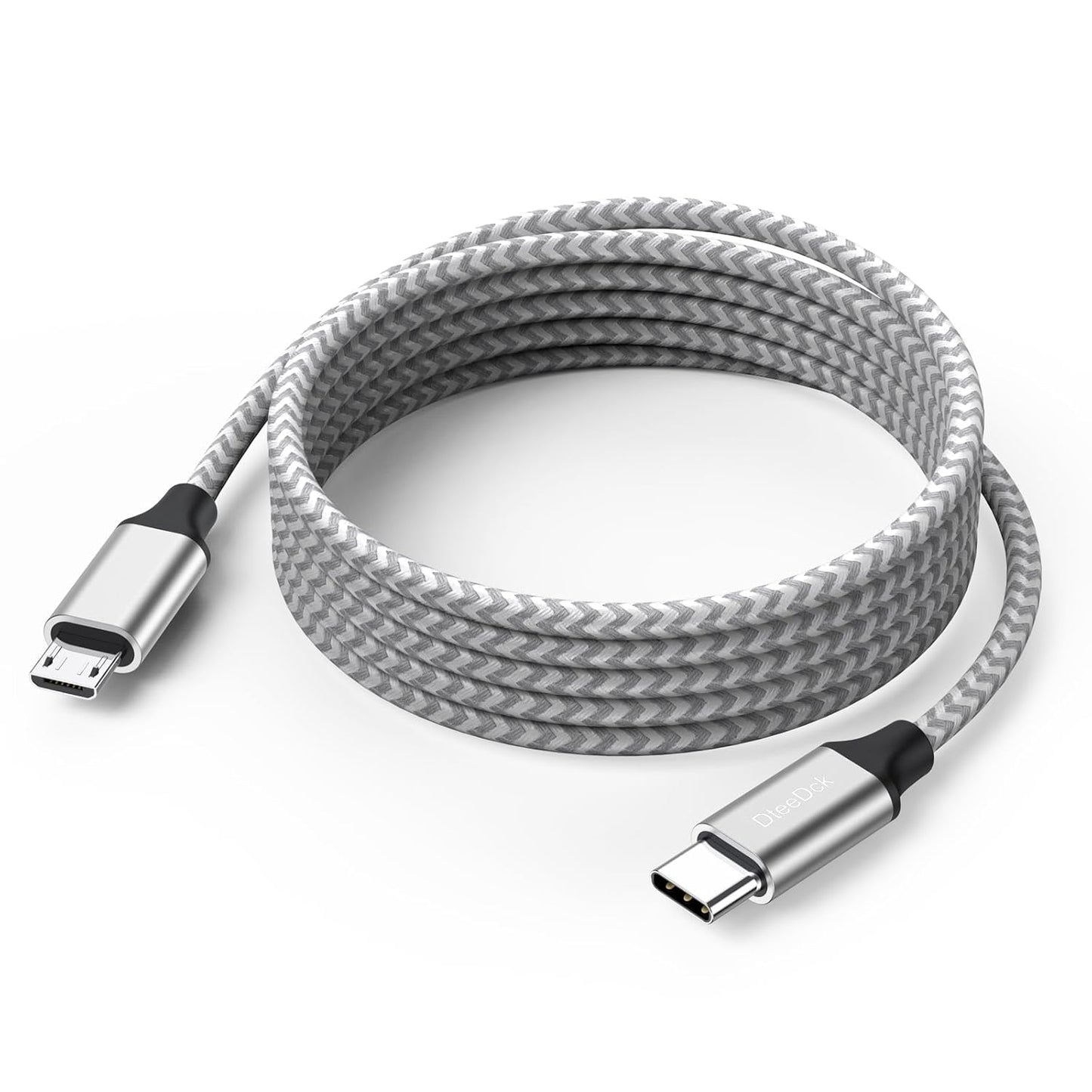 10ft Braided USB-C/Micro USB Adapter Cord: Faster Charging!