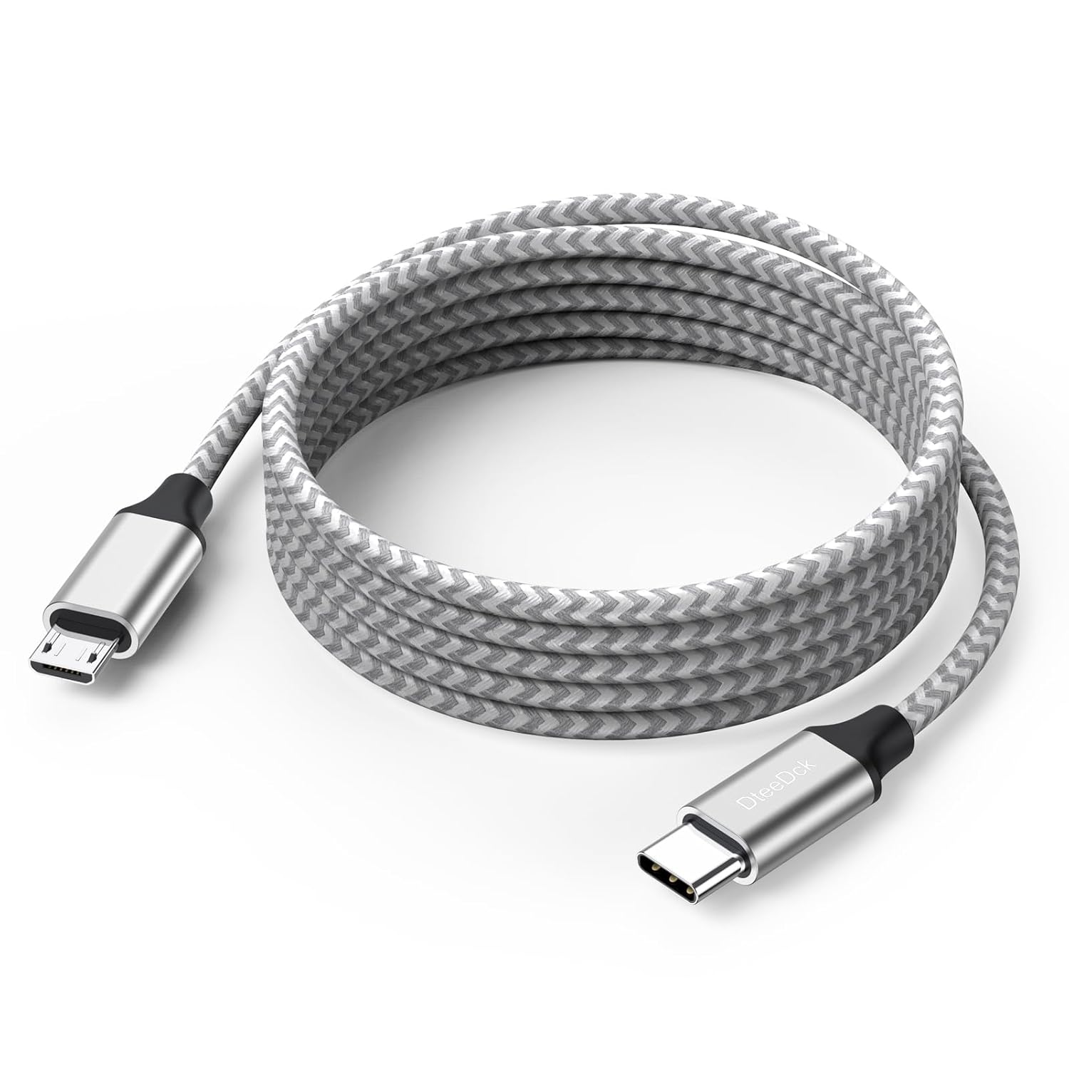 10ft Braided USB-C/Micro USB Adapter Cord: Faster Charging!