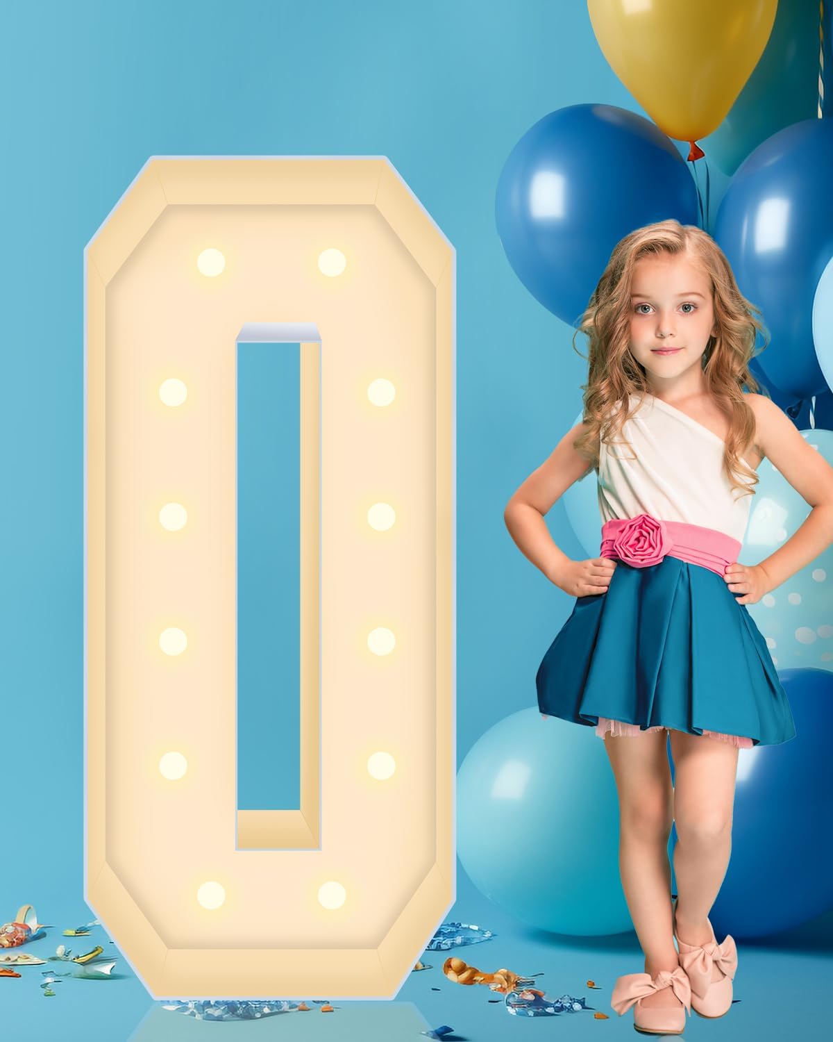 4ft Light Up Marquee Numbers 0 Sign for All Celebrations