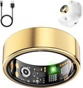 Gold Smart Health Ring for Women - Fitness Tracker Ring with Sleep