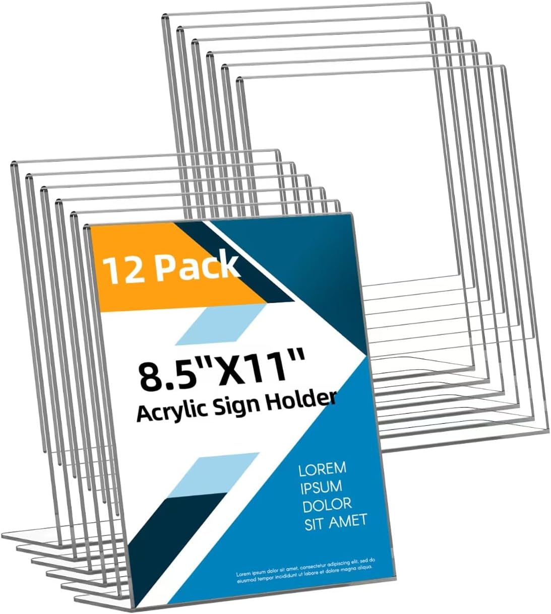 12 Pack Acrylic Sign Holder for Clear Table Display Stands