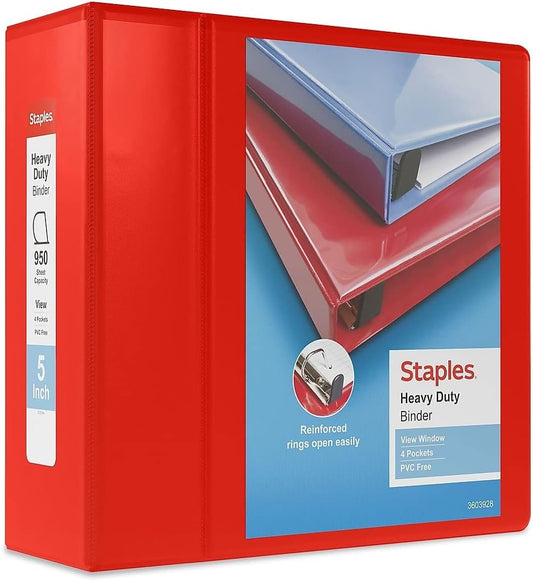 Heavy Duty 5-Inch 3-Ring View Binder for Organization Needs