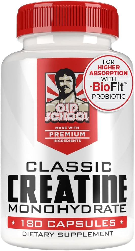 Old School Labs Creatine Monohydrate Capsules for Muscle Growth