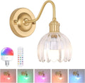 Vintage Battery Operated Wall Sconce Tulip Clear - Rechargeable