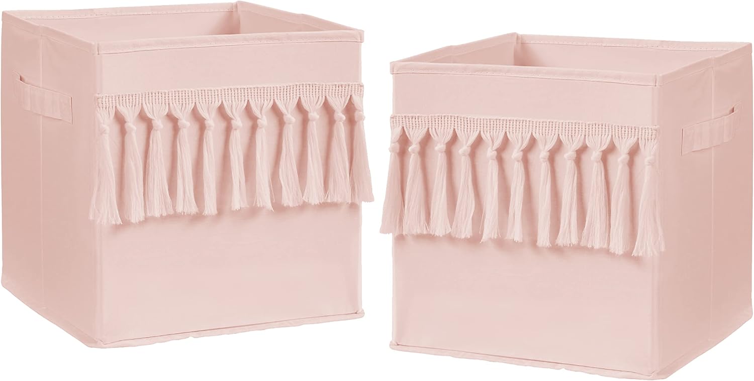 Sweet Jojo Designs Pink Boho Foldable Fabric Storage Bins Set