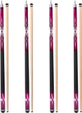 58in 2-Piece Canadian Maple Hardwood Billiard Pool Cue Sticks