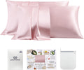 PROMEED 23 Momme Silk Pillowcase 2 Pack - Cooling, Zippered Standard