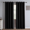 Black Blackout Curtains 84 in Length 2 Panels Set - Room Darkening