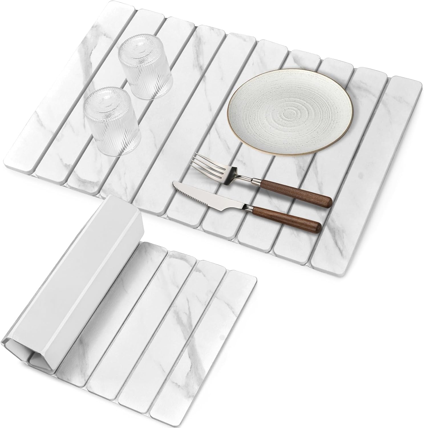 Stone Dish Drying Mats for Kitchen Counter, Ultra Absorbent Design