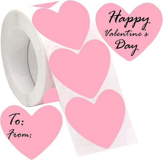 Valentine's Day Heart Thermal Labels - 500Pcs