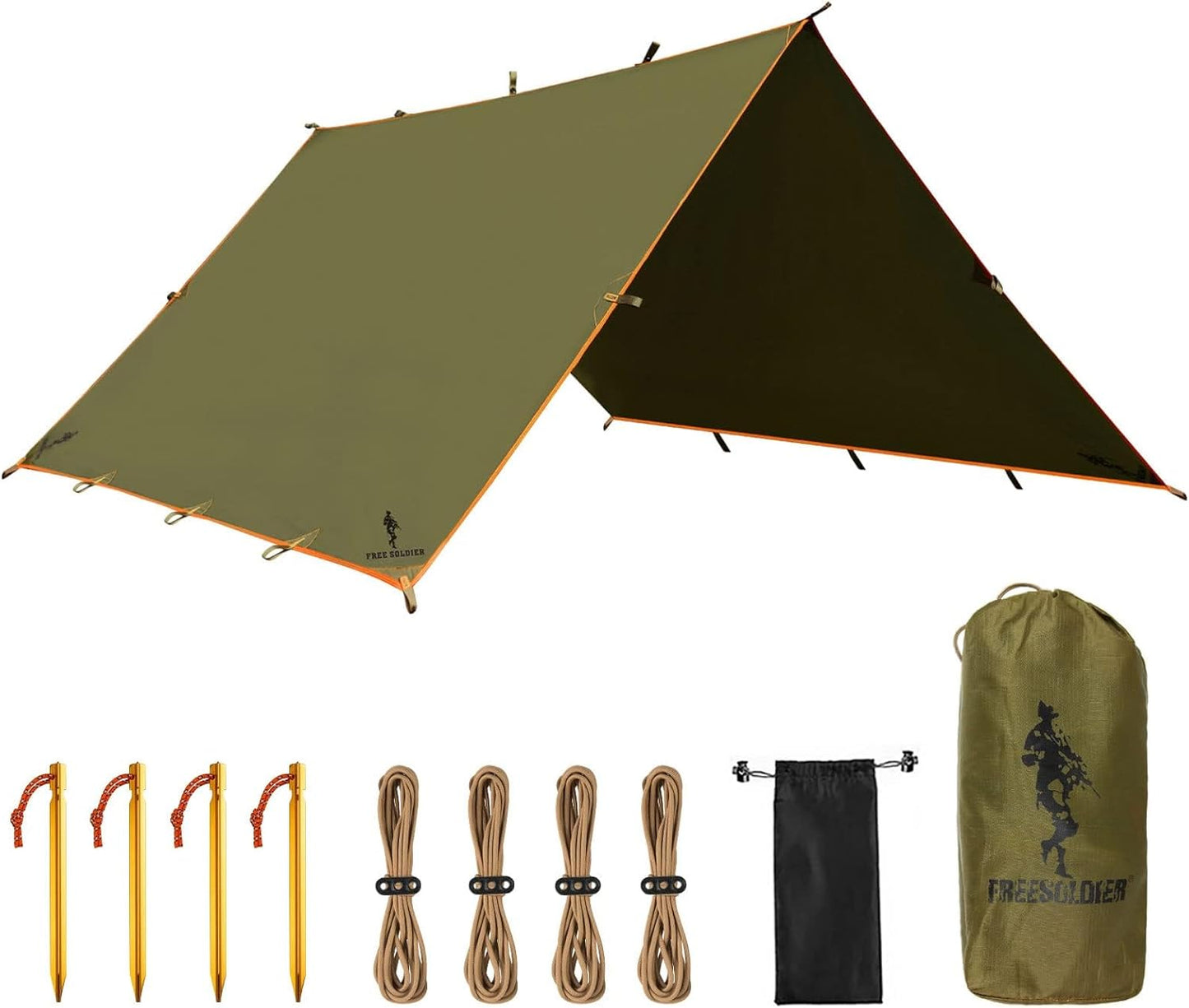 FREE SOLDIER Waterproof Camping Tarp for Outdoor Adventures