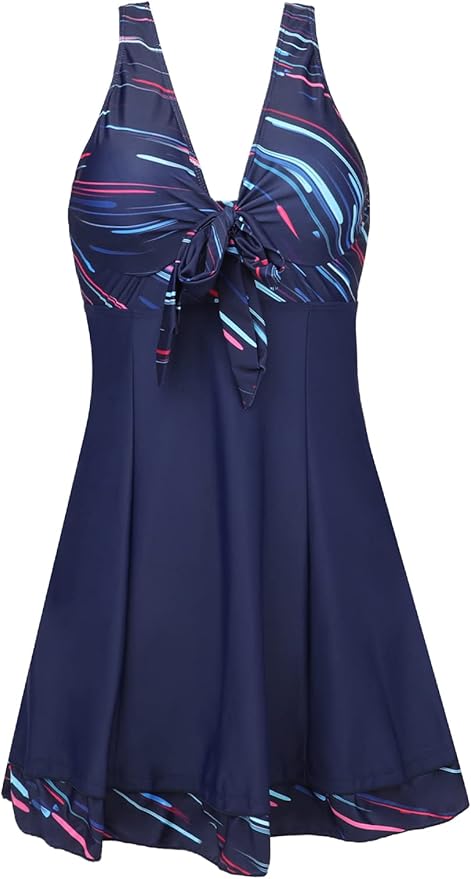MiYang Women's One Piece High Waist Swim Dress for Comfort