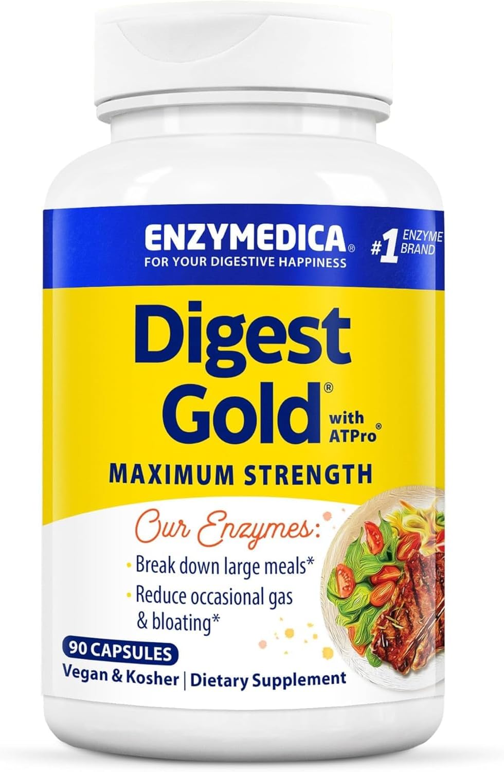 Digest Gold + ATPro Maximum Strength Digestive Enzymes for Relief