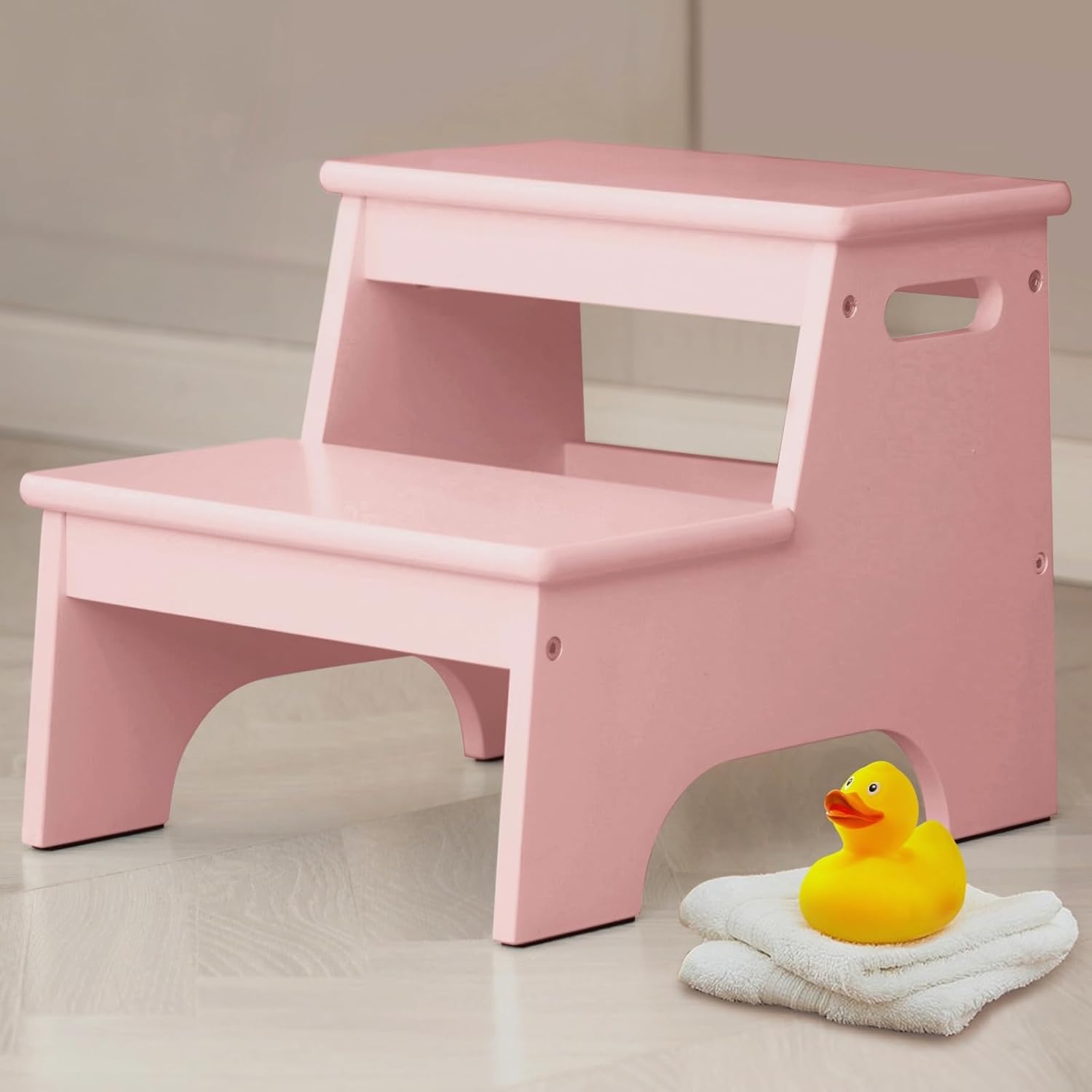Forbena Pink Girls Toddler Step Stool for Bathroom and More