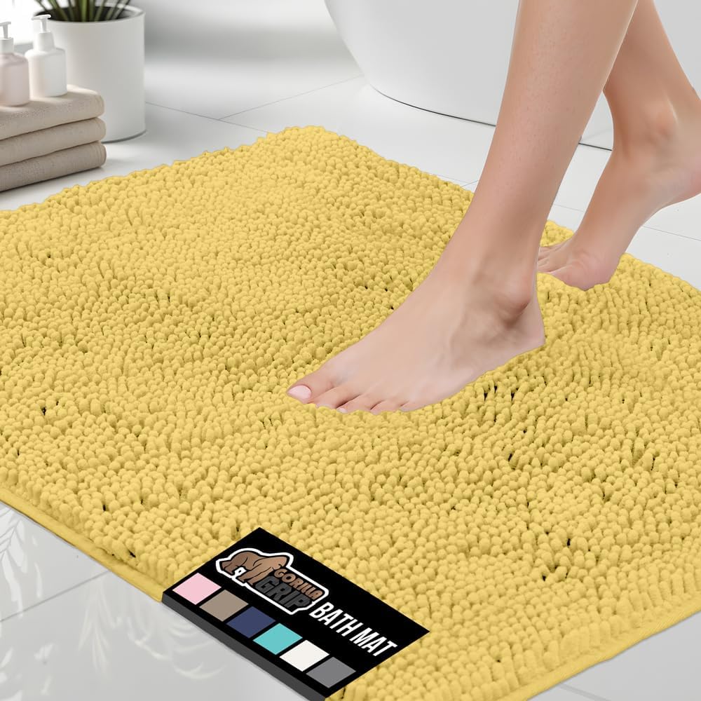 GORILLA GRIP Bath Rug Mat 44x26, Soft Chenille Quick Dry Mat
