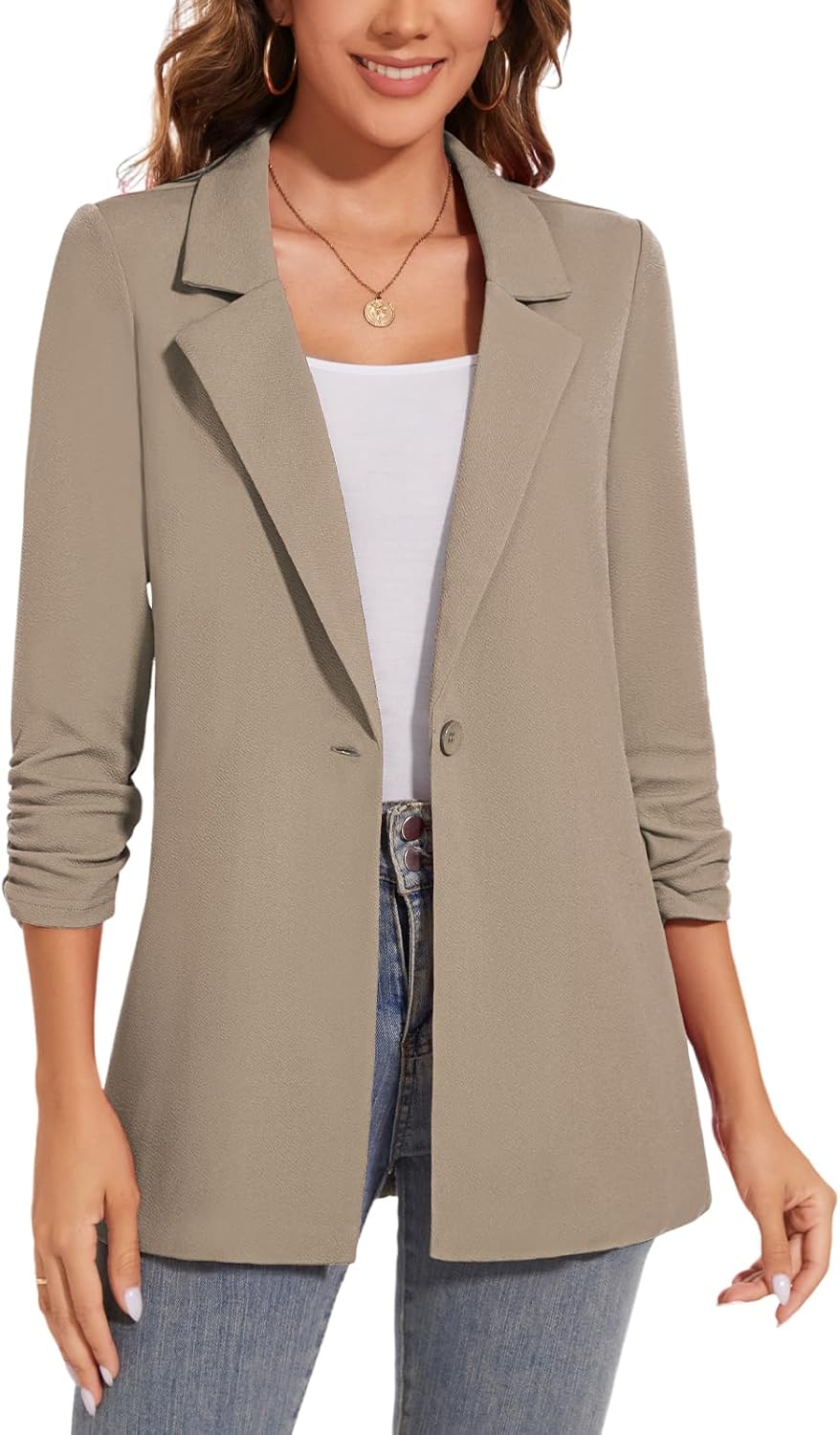 Unifizz Women Long Blazers for Business Casual Lightweight Style