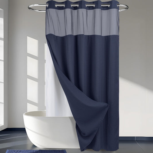 River Dream Heavyweight Dotted Waffle Weave Shower Curtain