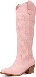 VIMISAOI Western Cowboy Boots for Women Knee High Wide Calf