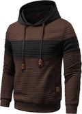 Mens Sweatshirts Long Sleeve Pullover Patchwork Plaid Jacquard