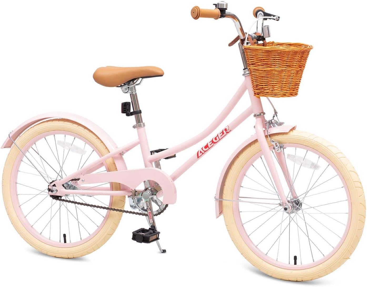 ACEGER Girls Bike with Basket for Ages 3-13, 20 Inch Size