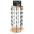 Chip Display Rack 5 Rows 40 Clips - Rotating Wooden Chip Holder