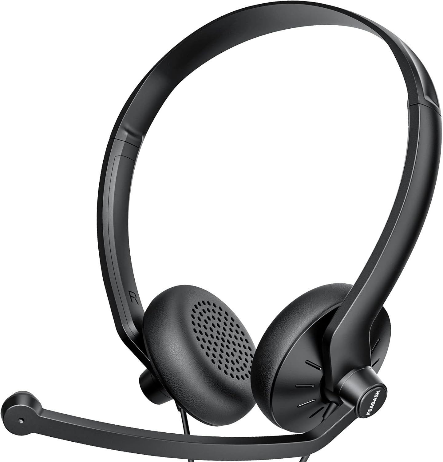 FEABASK Wired Headphones with Noise Cancelling Mic - Clear Sound