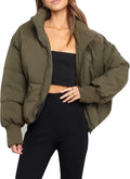Womens Cropped Puffer Jacket 2025 - Short Quilted Warm Coat