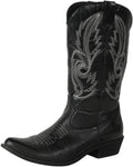 Faux Leather Gaucho Platform Boots for Women - Western Pull-On