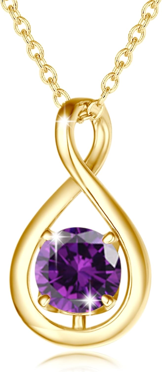 FANCIME Birthstone Necklaces for Women in Sterling Silver