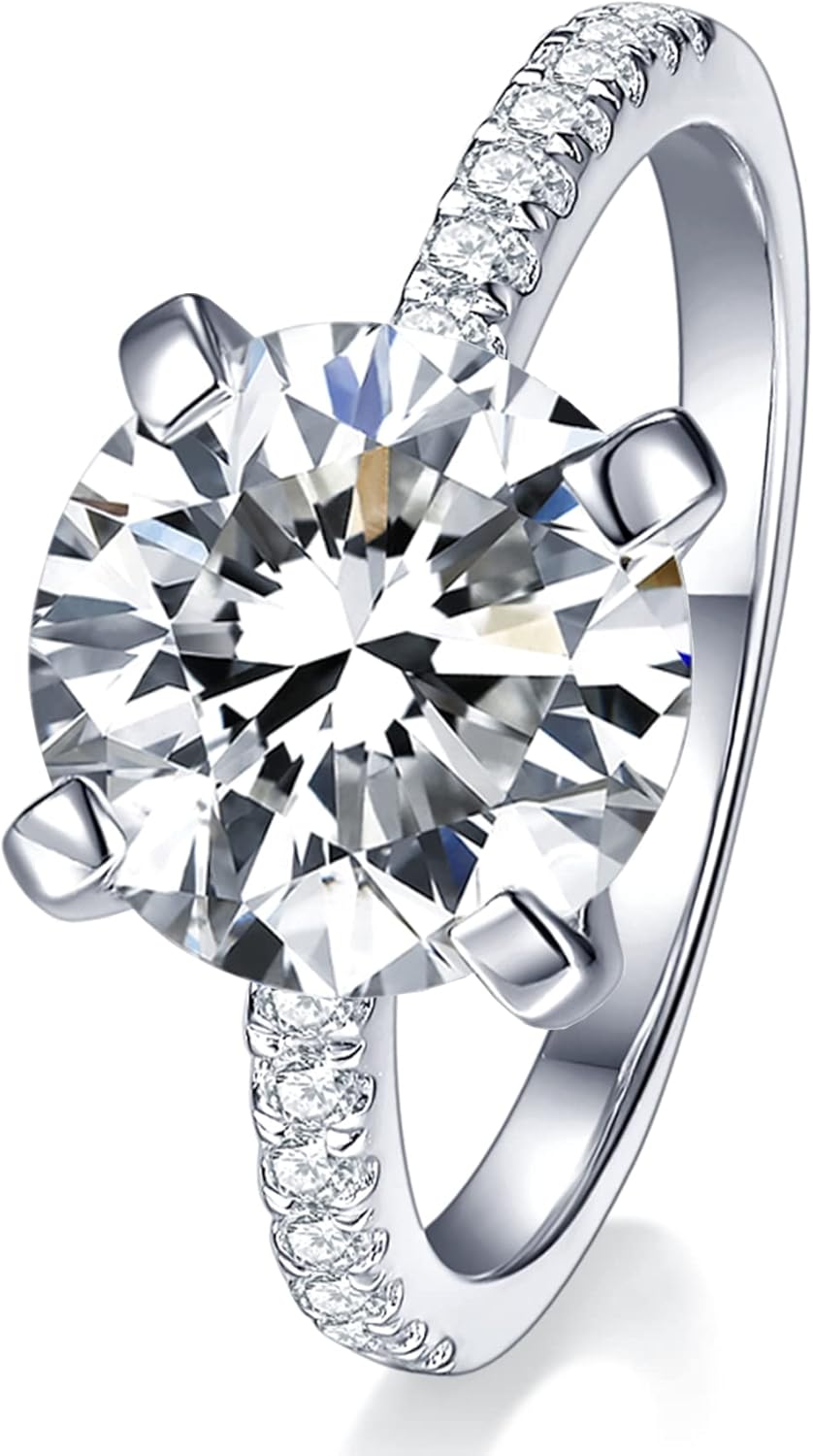 IMOLOVE Solitaire Moissanite Engagement Ring - 1CT D Color VVS1