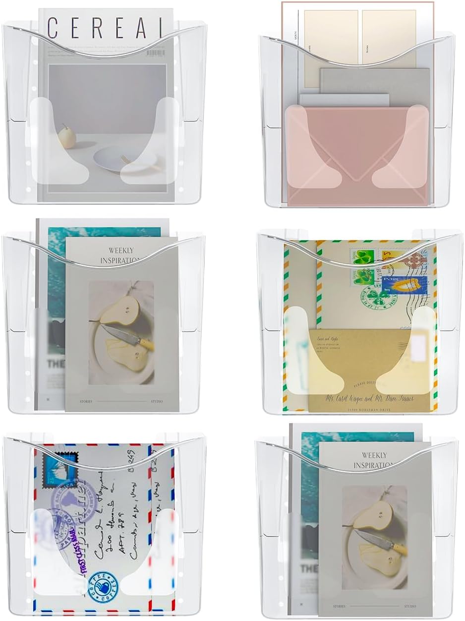 PAG 6 Pockets Wall File Holder for Office and Home Organization
