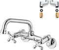 Wall Mounted Kitchen Faucet 6 in Spout Reach - Adjustable 360